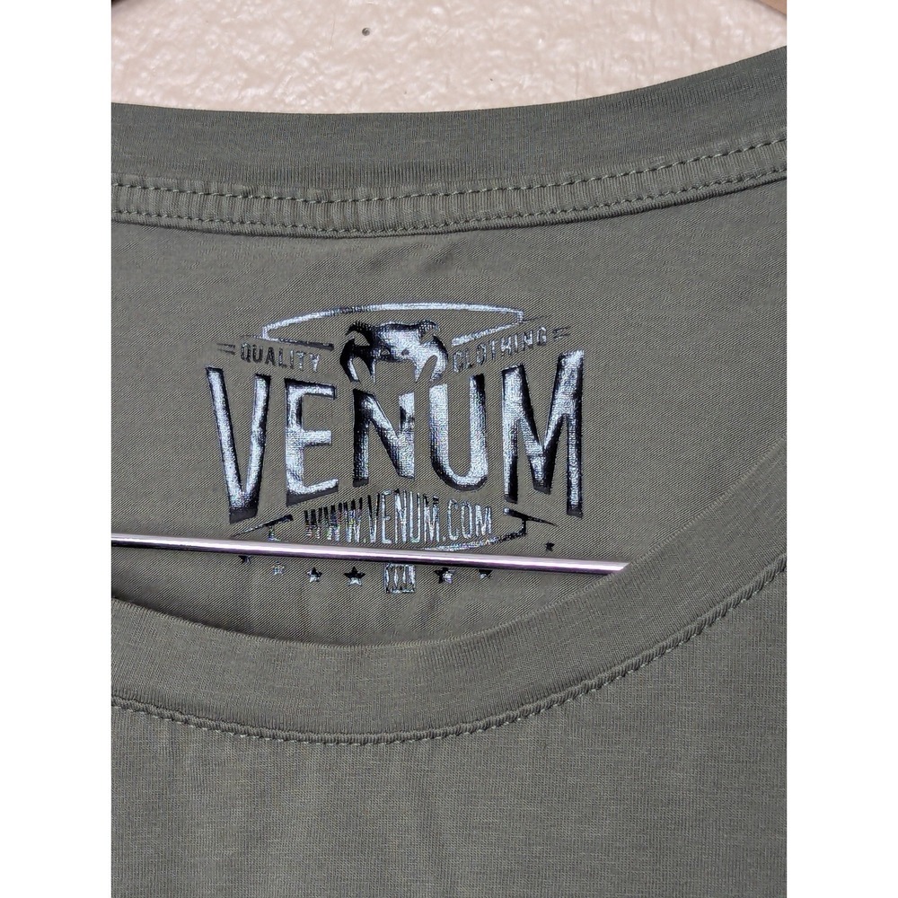Venum Laser T-Shirt Mens XXL Olive Green Longline Side Zip Waterproof MMA - Picture 11 of 12